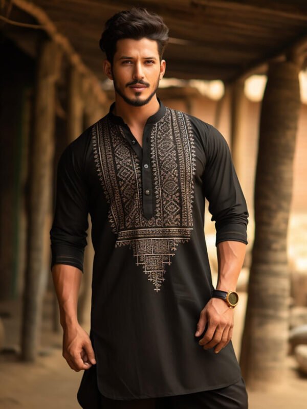 Slim-cut mens kurtas